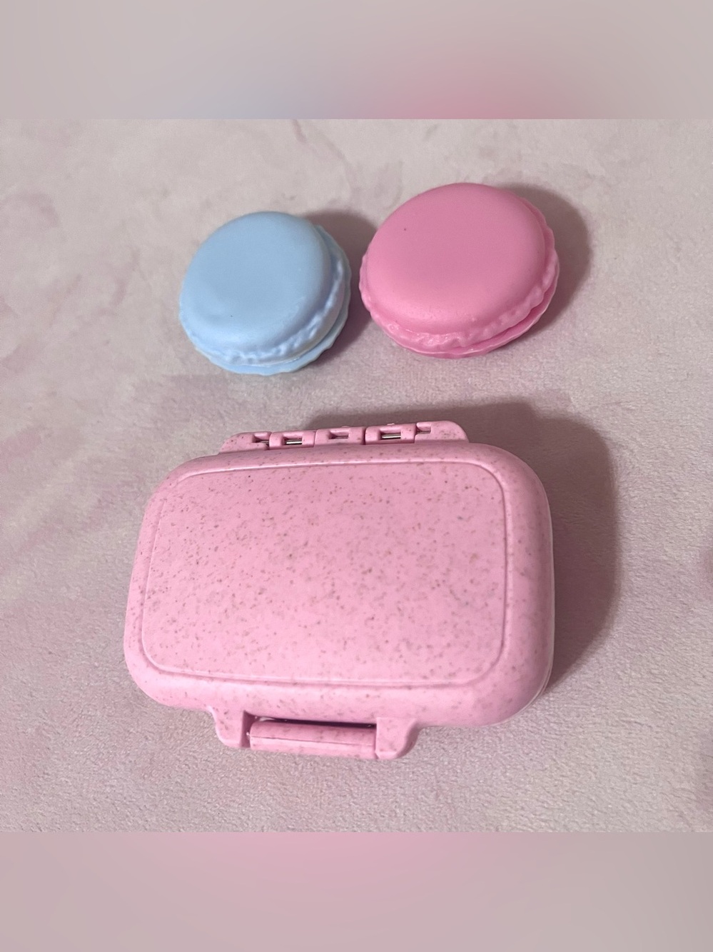 Pink And Blue Macaron and pink Mini Storage Pill Case